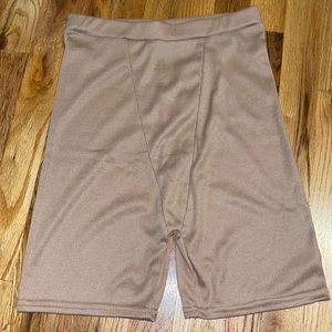 PLT Mocha Ribbed Bike Shorts